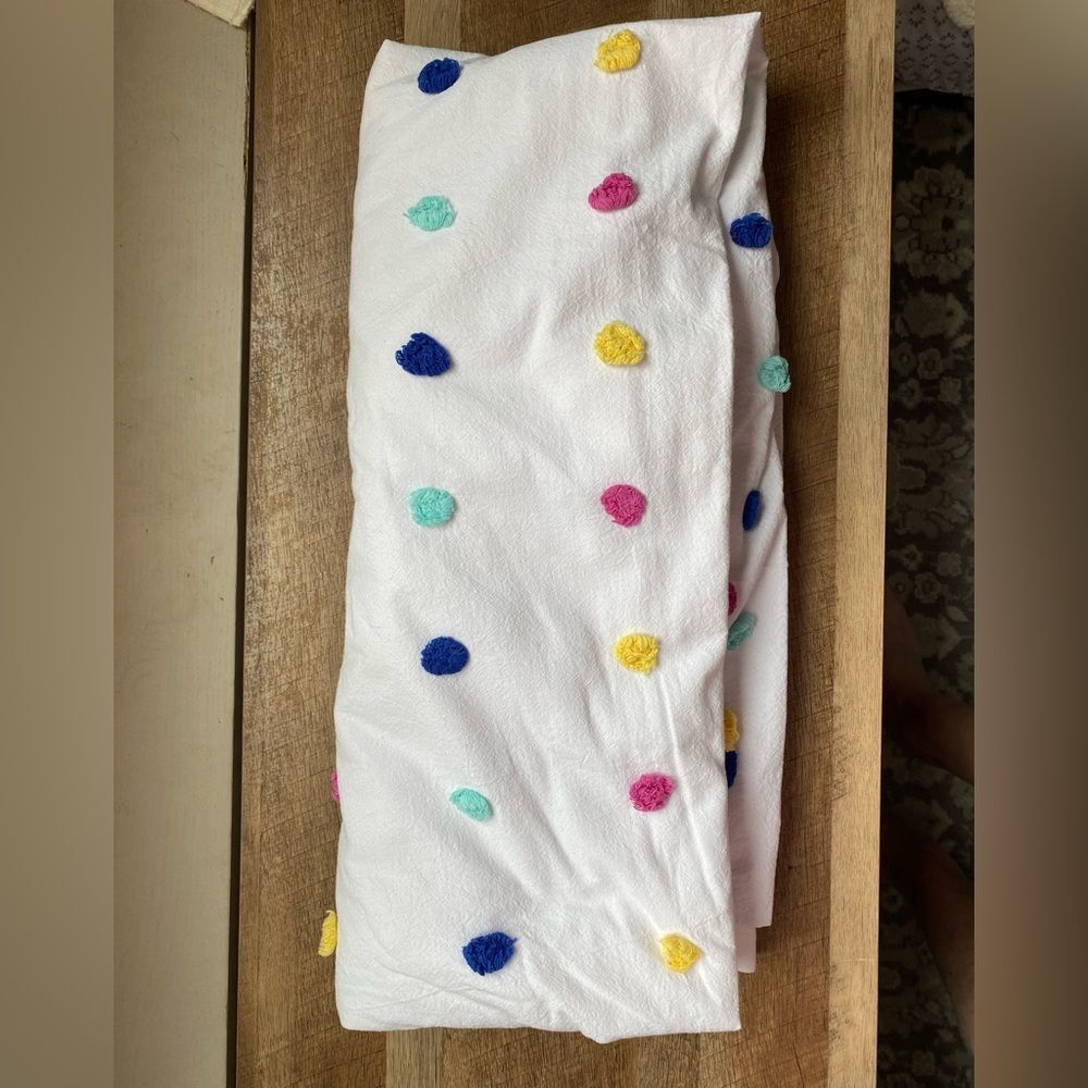 Pottery Barn Duvet with Colorful Polka Dots